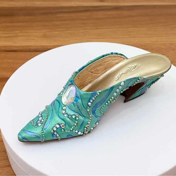 2002 RAINE Just the Right Shoe Enchanted Miniature Ceramic Heel Shoe Figurine - Picture 3 of 15
